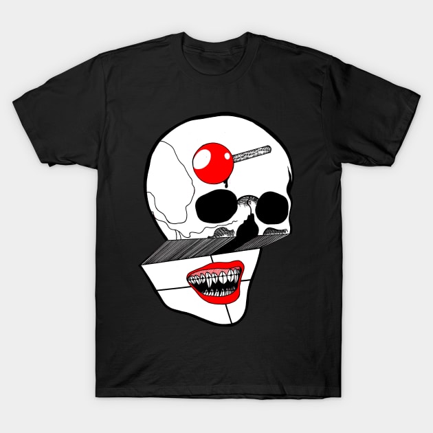 Glitching Skull T-Shirt by FUN ART